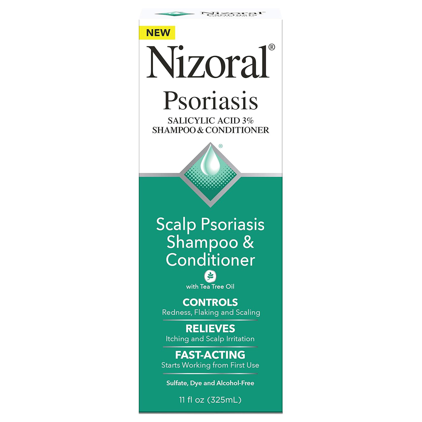 Nizoral ®️ Psoriasis Salicylic Acid 3% Shampoo & Conditioner • Hoofdhuid Psoriasis Shampoo & Conditioner Tegen Schilfers, Jeuk, Irritatie & Roodheid • 1x325ml