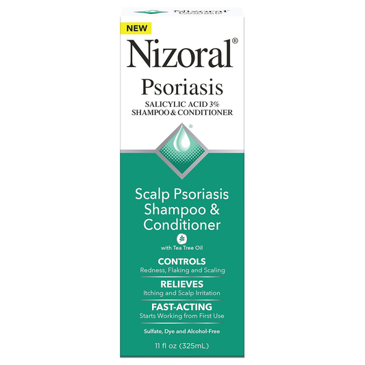 Nizoral ®️ Psoriasis Salicylic Acid 3% Shampoo & Conditioner • Scalp Psoriasis Shampoo & Conditioner Against Flaking, Scaling, Itching, Irritation & Redness • 1x325ml