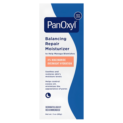 PanOxyl ®️ Balancing Repair Moisturizer 4% Niacinamide Overnight Hydration • Hydrating Moisturizer For Dry To Acne Prone Skin Types • 1x85gr