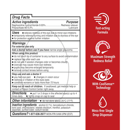 Rohto ®️ Cooling Eye Drops Max Strength • Eye Drops Against Red Eyes, Dry Eyes & Irritated Eyes • 1x13ml